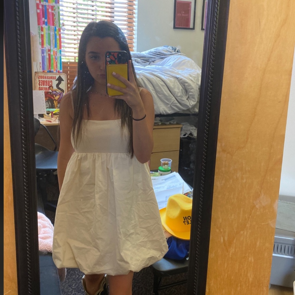 zara dress cream color worn once